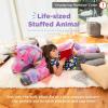 imageBest Choice Products 52in Kids Extra Large Plush Unicorn LifeSize Stuffed Animal Toy wRainbow Details  Soft White FurWhite