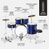 imageBest Choice Products 5Piece Full Size Complete Adult Drum Set wCymbal Stands Stool Drum Pedal Sticks Floor Tom  BlackDark Blue Sparkle