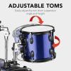 imageBest Choice Products 5Piece Full Size Complete Adult Drum Set wCymbal Stands Stool Drum Pedal Sticks Floor Tom  BlackDark Blue Sparkle