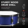 imageBest Choice Products 5Piece Full Size Complete Adult Drum Set wCymbal Stands Stool Drum Pedal Sticks Floor Tom  BlackDark Blue Sparkle