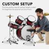 imageBest Choice Products 5Piece Full Size Complete Adult Drum Set wCymbal Stands Stool Drum Pedal Sticks Floor Tom  BlackDark Cherry Sunburst