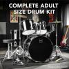 imageBest Choice Products 5Piece Full Size Complete Adult Drum Set wCymbal Stands Stool Drum Pedal Sticks Floor Tom  BlackDark Cherry Sunburst