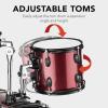 imageBest Choice Products 5Piece Full Size Complete Adult Drum Set wCymbal Stands Stool Drum Pedal Sticks Floor Tom  BlackRed Sparkle