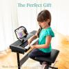 imageBest Choice Products 61Key Electronic Keyboard Piano Portable Electric Keyboard Complete Beginner Set wLED Screen Stand Bench Headphones  BlackPink