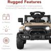 imageBest Choice Products 6V Kids Ride On Toy Mini Truck Electric Play Car wParent Remote Control 4Wheel Suspension LED Lights 2 Speeds Functional Horn 31MPH Max Speed  SandSand