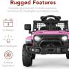 imageBest Choice Products 6V Kids Ride On Toy Mini Truck Electric Play Car wParent Remote Control 4Wheel Suspension LED Lights 2 Speeds Functional Horn 31MPH Max Speed  SandPink