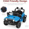 imageBest Choice Products 6V Kids Ride On Toy Mini Truck Electric Play Car wParent Remote Control 4Wheel Suspension LED Lights 2 Speeds Functional Horn 31MPH Max Speed  SandLight Blue