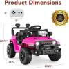 imageBest Choice Products 6V Kids Ride On Toy Mini Truck Electric Play Car wParent Remote Control 4Wheel Suspension LED Lights 2 Speeds Functional Horn 31MPH Max Speed  SandHot Pink