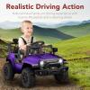 imageBest Choice Products 6V Kids Ride On Toy Mini Truck Electric Play Car wParent Remote Control 4Wheel Suspension LED Lights 2 Speeds Functional Horn 31MPH Max Speed  SandPurple