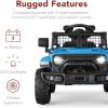 imageBest Choice Products 6V Kids Ride On Toy Mini Truck Electric Play Car wParent Remote Control 4Wheel Suspension LED Lights 2 Speeds Functional Horn 31MPH Max Speed  SandLight Blue