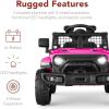 imageBest Choice Products 6V Kids Ride On Toy Mini Truck Electric Play Car wParent Remote Control 4Wheel Suspension LED Lights 2 Speeds Functional Horn 31MPH Max Speed  SandHot Pink