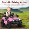 imageBest Choice Products 6V Kids Ride On Toy Mini Truck Electric Play Car wParent Remote Control 4Wheel Suspension LED Lights 2 Speeds Functional Horn 31MPH Max Speed  SandPink