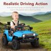 imageBest Choice Products 6V Kids Ride On Toy Mini Truck Electric Play Car wParent Remote Control 4Wheel Suspension LED Lights 2 Speeds Functional Horn 31MPH Max Speed  SandLight Blue