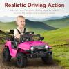 imageBest Choice Products 6V Kids Ride On Toy Mini Truck Electric Play Car wParent Remote Control 4Wheel Suspension LED Lights 2 Speeds Functional Horn 31MPH Max Speed  SandHot Pink