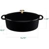 imageBest Choice Products 75 Quart Enamel CastIron Round Dutch Oven Family Style HeavyDuty PreSeasoned Cookware for Home Kitchen Dining Room Oven Safe wLid Dual Handles  Cornflower BlueBlack Licorice