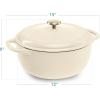 imageBest Choice Products 75 Quart Enamel CastIron Round Dutch Oven Family Style HeavyDuty PreSeasoned Cookware for Home Kitchen Dining Room Oven Safe wLid Dual Handles  Cornflower BlueVanilla Buttercream
