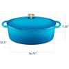 imageBest Choice Products 75 Quart Enamel CastIron Round Dutch Oven Family Style HeavyDuty PreSeasoned Cookware for Home Kitchen Dining Room Oven Safe wLid Dual Handles  Cornflower BlueBlue