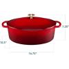 imageBest Choice Products 75 Quart Enamel CastIron Round Dutch Oven Family Style HeavyDuty PreSeasoned Cookware for Home Kitchen Dining Room Oven Safe wLid Dual Handles  Cornflower BlueRed