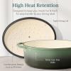 imageBest Choice Products 75 Quart Enamel CastIron Round Dutch Oven Family Style HeavyDuty PreSeasoned Cookware for Home Kitchen Dining Room Oven Safe wLid Dual Handles  Cornflower BlueDeep Olive Green