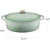 imageBest Choice Products 75 Quart Enamel CastIron Round Dutch Oven Family Style HeavyDuty PreSeasoned Cookware for Home Kitchen Dining Room Oven Safe wLid Dual Handles  Cornflower BlueSage Green