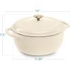 imageBest Choice Products 75 Quart Enamel CastIron Round Dutch Oven Family Style HeavyDuty PreSeasoned Cookware for Home Kitchen Dining Room Oven Safe wLid Dual Handles  Cornflower BlueVanilla Buttercream