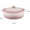 imageBest Choice Products 75 Quart Enamel CastIron Round Dutch Oven Family Style HeavyDuty PreSeasoned Cookware for Home Kitchen Dining Room Oven Safe wLid Dual Handles  Cornflower BlueMushroom Beige