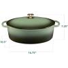imageBest Choice Products 75 Quart Enamel CastIron Round Dutch Oven Family Style HeavyDuty PreSeasoned Cookware for Home Kitchen Dining Room Oven Safe wLid Dual Handles  Cornflower BlueDeep Olive Green