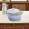 imageBest Choice Products 75 Quart Enamel CastIron Round Dutch Oven Family Style HeavyDuty PreSeasoned Cookware for Home Kitchen Dining Room Oven Safe wLid Dual Handles  Cornflower BlueCornflower Blue