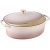 imageBest Choice Products 75 Quart Enamel CastIron Round Dutch Oven Family Style HeavyDuty PreSeasoned Cookware for Home Kitchen Dining Room Oven Safe wLid Dual Handles  Cornflower BlueMushroom Beige