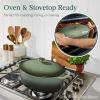 imageBest Choice Products 75 Quart Enamel CastIron Round Dutch Oven Family Style HeavyDuty PreSeasoned Cookware for Home Kitchen Dining Room Oven Safe wLid Dual Handles  Cornflower BlueDeep Olive Green