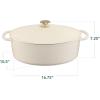imageBest Choice Products 75 Quart Enamel CastIron Round Dutch Oven Family Style HeavyDuty PreSeasoned Cookware for Home Kitchen Dining Room Oven Safe wLid Dual Handles  Cornflower BlueVanilla Buttercream