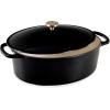 imageBest Choice Products 75 Quart Enamel CastIron Round Dutch Oven Family Style HeavyDuty PreSeasoned Cookware for Home Kitchen Dining Room Oven Safe wLid Dual Handles  Cornflower BlueBlack Licorice