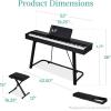 imageBest Choice Products 88Key Weighted Full Size Digital Piano Electronic Keyboard Set for All Experience Levels wUStand 3 Sustain Pedal Unit Stool Keyboard Cover 2 Headphone Jacks