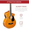 imageBest Choice Products Acoustic Electric Bass Guitar Full Size 4 String Fretted Bass Guitar wPadded Gig Bag  BlueAged Natural