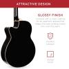 imageBest Choice Products Acoustic Electric Bass Guitar Full Size 4 String Fretted Bass Guitar wPadded Gig Bag  BlueBlack