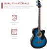 imageBest Choice Products Acoustic Electric Bass Guitar Full Size 4 String Fretted Bass Guitar wPadded Gig Bag  BlueBlue