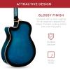 imageBest Choice Products Acoustic Electric Bass Guitar Full Size 4 String Fretted Bass Guitar wPadded Gig Bag  BlueBlue