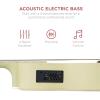 imageBest Choice Products Acoustic Electric Bass Guitar Full Size 4 String Fretted Bass Guitar wPadded Gig Bag  BlueCream White
