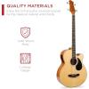 imageBest Choice Products Acoustic Electric Bass Guitar Full Size 4 String Fretted Bass Guitar wPadded Gig Bag  BlueNatural