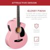imageBest Choice Products Acoustic Electric Bass Guitar Full Size 4 String Fretted Bass Guitar wPadded Gig Bag  BluePink