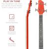 imageBest Choice Products Acoustic Electric Bass Guitar Full Size 4 String Fretted Bass Guitar wPadded Gig Bag  BlueRed