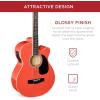 imageBest Choice Products Acoustic Electric Bass Guitar Full Size 4 String Fretted Bass Guitar wPadded Gig Bag  BlueRed