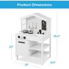 imageBest Choice Products Farmhouse Play Kitchen Toy Wooden Pretend Set for Kids wChalkboard Marble Backdrop Windows Storage Shelves 5 Accessories Included  WhiteWhite