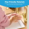 imageBest Choice Products Farmhouse Play Kitchen Toy Wooden Pretend Set for Kids wChalkboard Marble Backdrop Windows Storage Shelves 5 Accessories Included  WhiteBeveled White