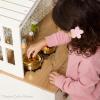 imageBest Choice Products Farmhouse Play Kitchen Toy Wooden Pretend Set for Kids wChalkboard Marble Backdrop Windows Storage Shelves 5 Accessories Included  WhiteRose