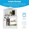 imageBest Choice Products Farmhouse Play Kitchen Toy Wooden Pretend Set for Kids wChalkboard Marble Backdrop Windows Storage Shelves 5 Accessories Included  WhiteWhite