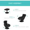 imageBest Choice Products Faux Leather Electric Massage Recliner wStool Footrest Ottoman Remote Control 5 Heat ampamp Massage Modes Side Pockets  BlackBlack