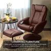 imageBest Choice Products Faux Leather Electric Massage Recliner wStool Footrest Ottoman Remote Control 5 Heat ampamp Massage Modes Side Pockets  BlackBrown
