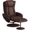 imageBest Choice Products Faux Leather Electric Massage Recliner wStool Footrest Ottoman Remote Control 5 Heat ampamp Massage Modes Side Pockets  BlackBrown