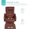 imageBest Choice Products Faux Leather Electric Massage Recliner wStool Footrest Ottoman Remote Control 5 Heat ampamp Massage Modes Side Pockets  BlackBrown
